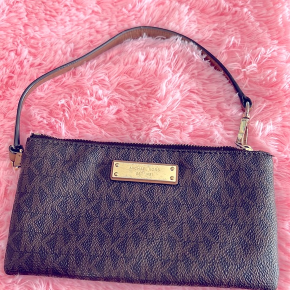 Michael Kors Bags Michael Kors Wristlet Brown With Mk Monogram
